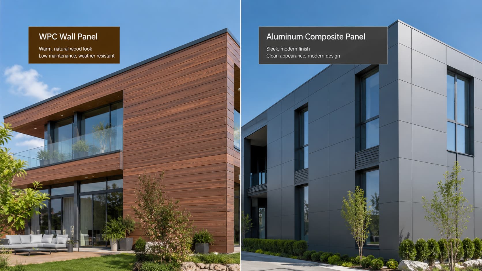 WPC vs aluminum cladding maintenance and aesthetics WPC vs aluminum cladding maintenance and aesthetics