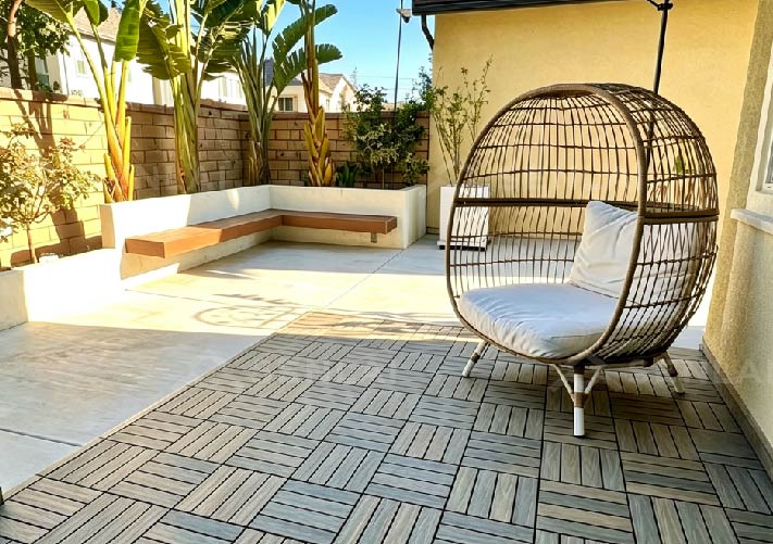 multicolor wood plastic composite deck